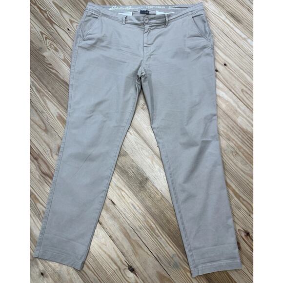 EDDIE BAUER Legend Wash Boyfriend Mid Rise Pants Womens Slim Leg Stretch 14 - Picture 1 of 5